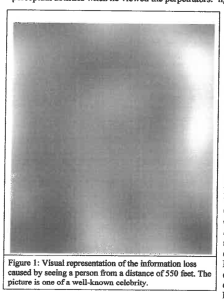 Well known celebrity as they would be seen from 550ft